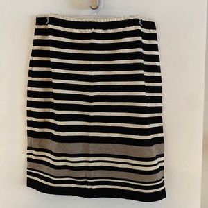 MAX STUDIO stretch stripe mini skirt beige black tan S